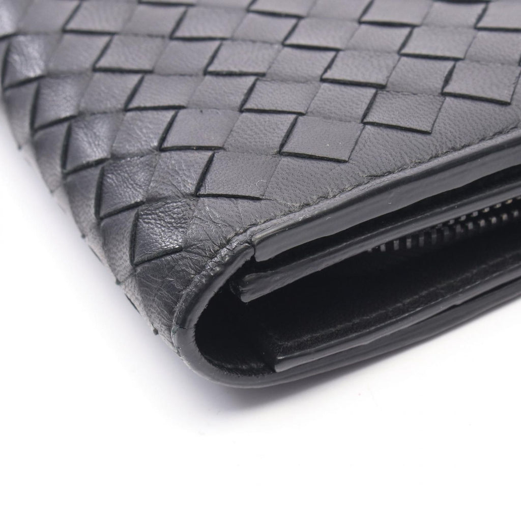Bottega Veneta Bifold Wallet Intrecciato Black Leather — view 8