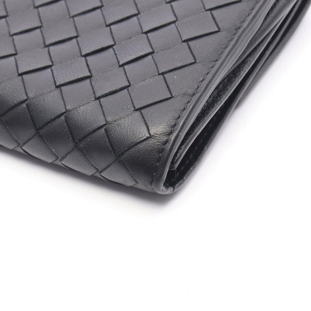 Bottega Veneta Bifold Wallet Intrecciato Black Leather — view 6