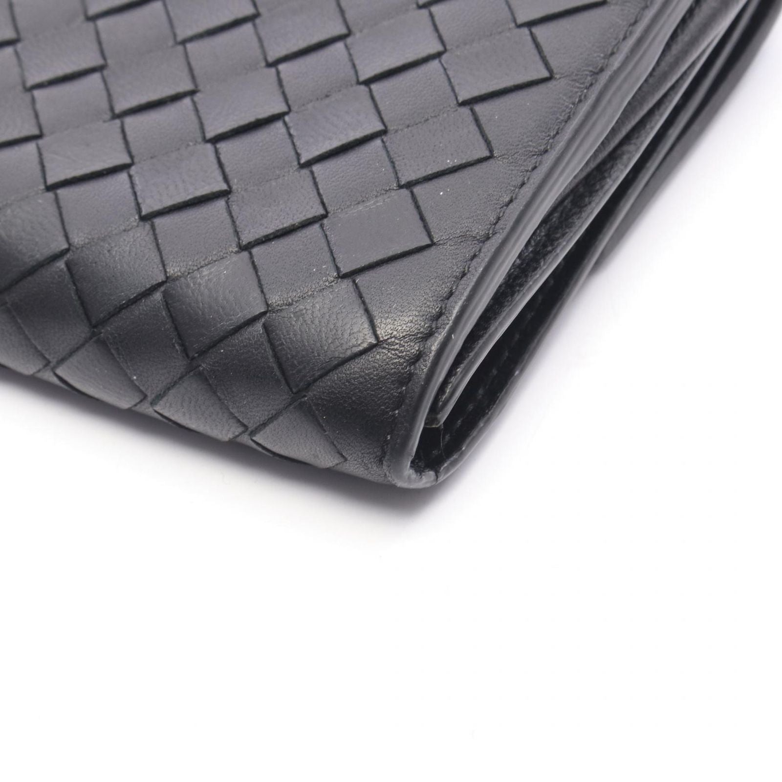 Bottega Veneta Bifold Wallet Intrecciato Black Leather — view 6