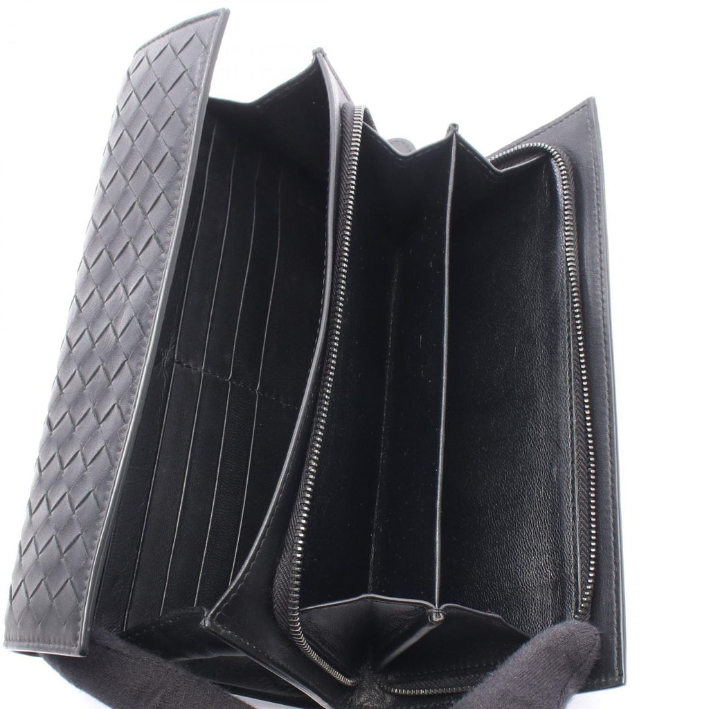 Bottega Veneta Bifold Wallet Intrecciato Black Leather — view 3