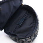 Dior Pouch Saddle Mini Trotter Navy Ivory Canvas Leather Oblique — view 3