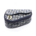 Dior Pouch Saddle Mini Trotter Navy Ivory Canvas Leather Oblique
