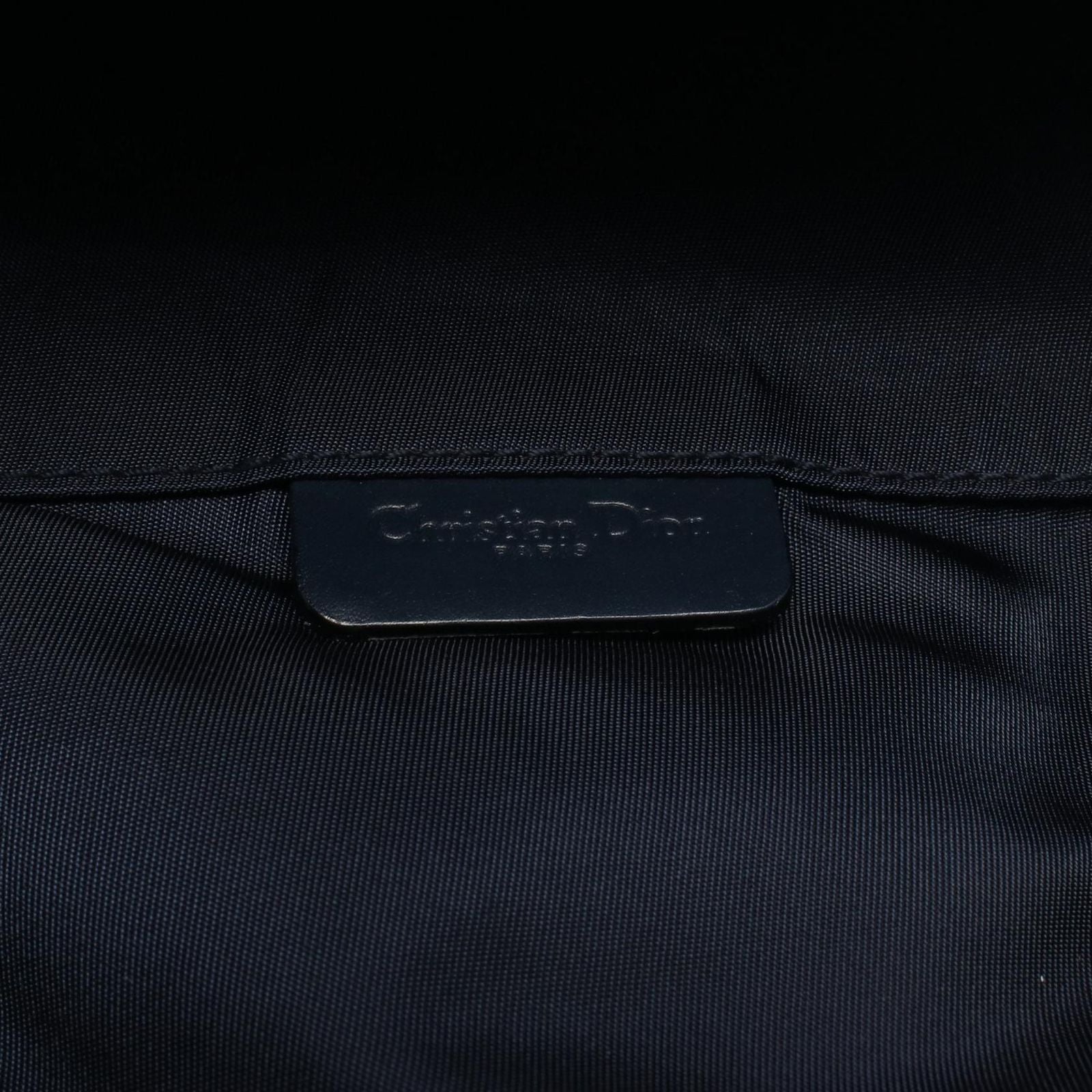Dior Pouch Saddle Mini Trotter Navy Ivory Canvas Leather Oblique — view 4