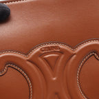 Celine Shoulder Bag Small Bucket Cuile Triomphe Brown Leather — view 4