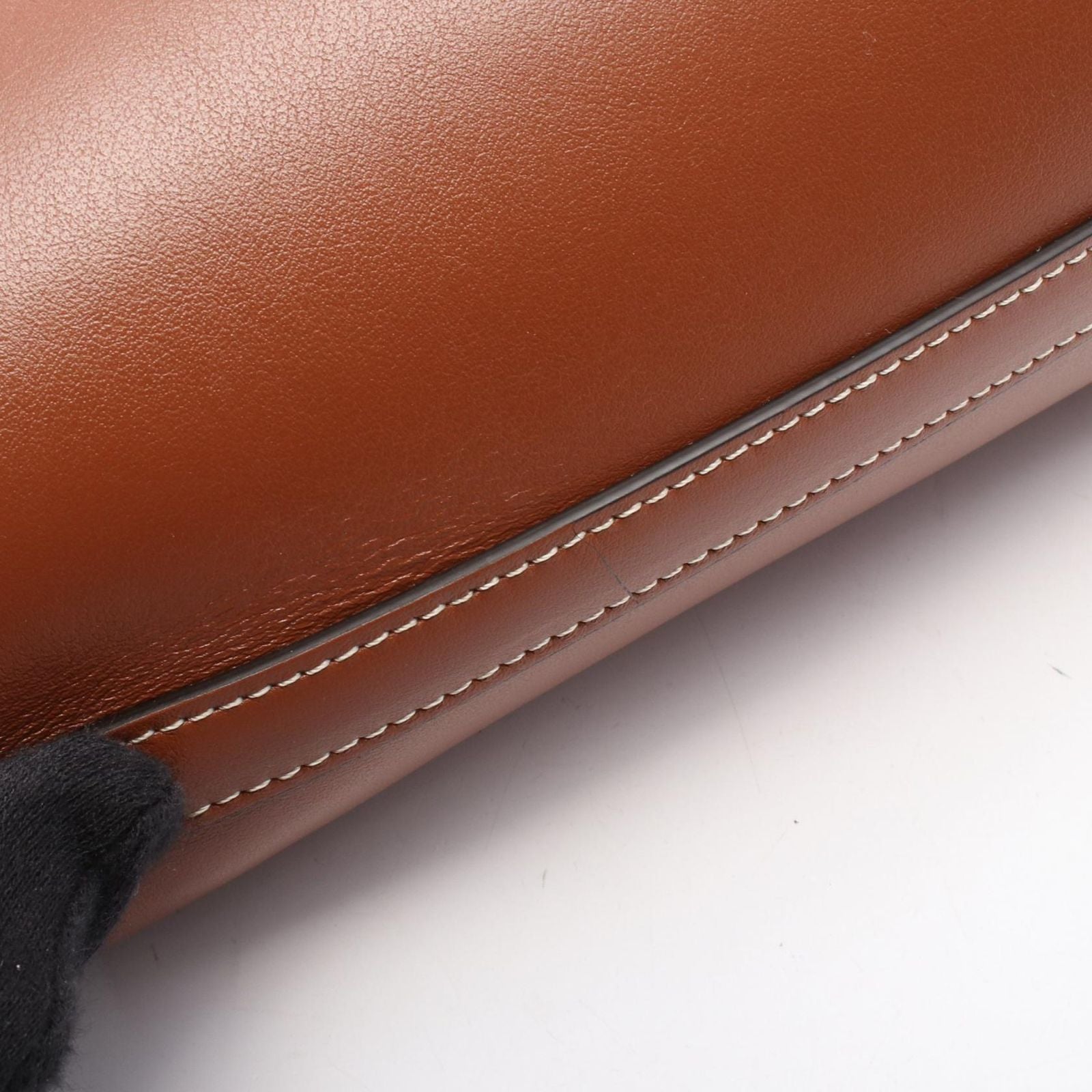 Celine Shoulder Bag Small Bucket Cuile Triomphe Brown Leather — view 6