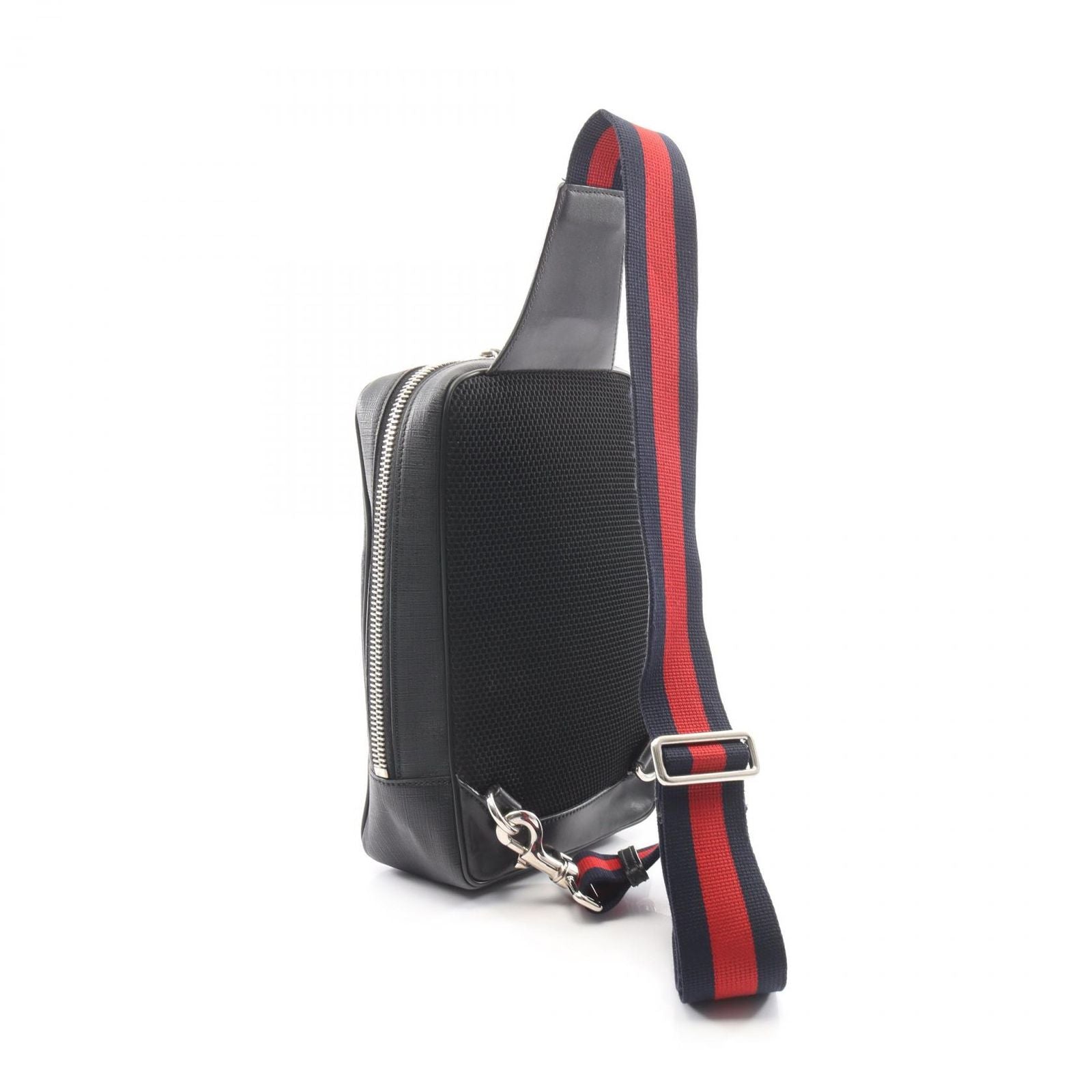 Gucci Waist Bag Soft GG Supreme Black Canvas Leather Sling Backpack — view 2