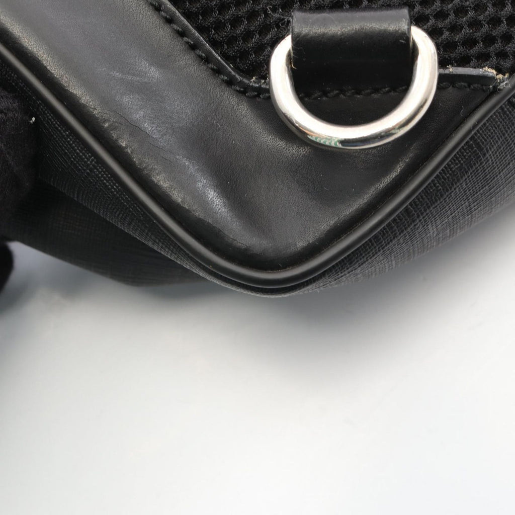 Gucci Waist Bag Soft GG Supreme Black Canvas Leather Sling Backpack — view 7