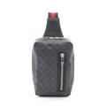 Gucci Waist Bag Soft GG Supreme Black Canvas Leather Sling Backpack