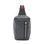 Gucci Waist Bag Soft GG Supreme Black Canvas Leather Sling Backpack