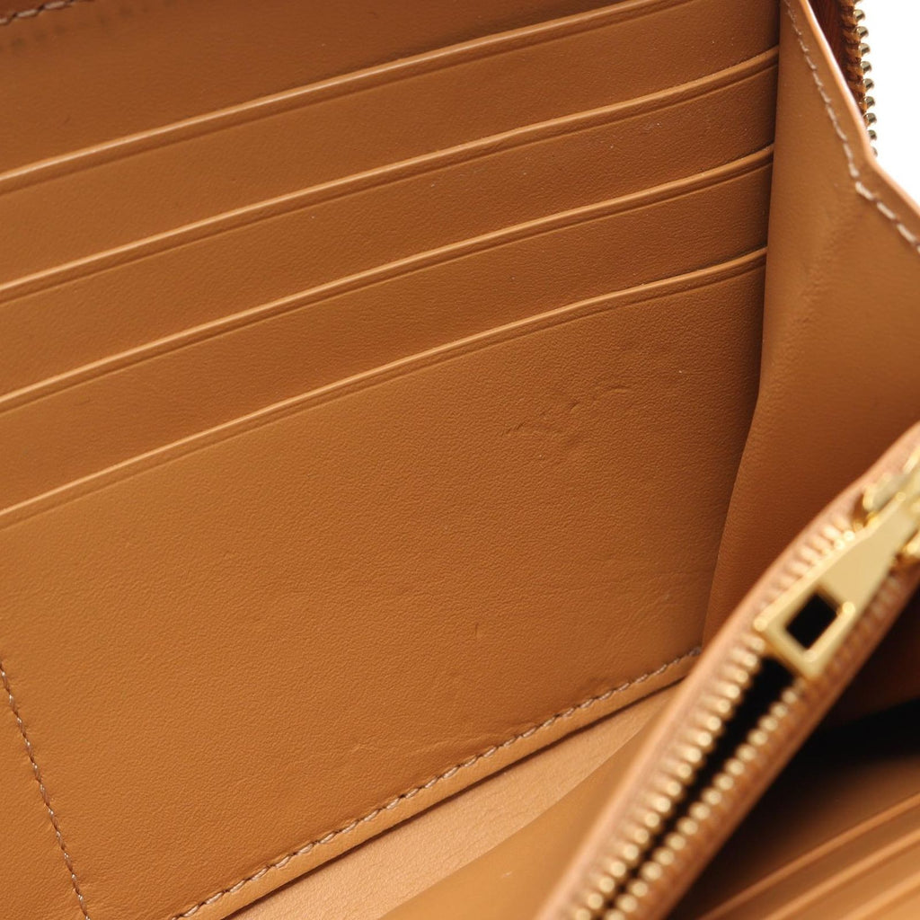 Loewe Round Wallet Puzzle Zip Around Camel Beige Ivory Leather — view 6