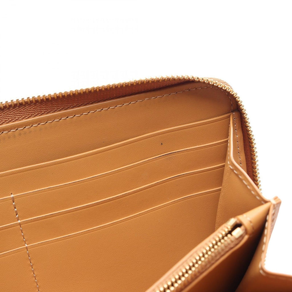 Loewe Round Wallet Puzzle Zip Around Camel Beige Ivory Leather — view 7