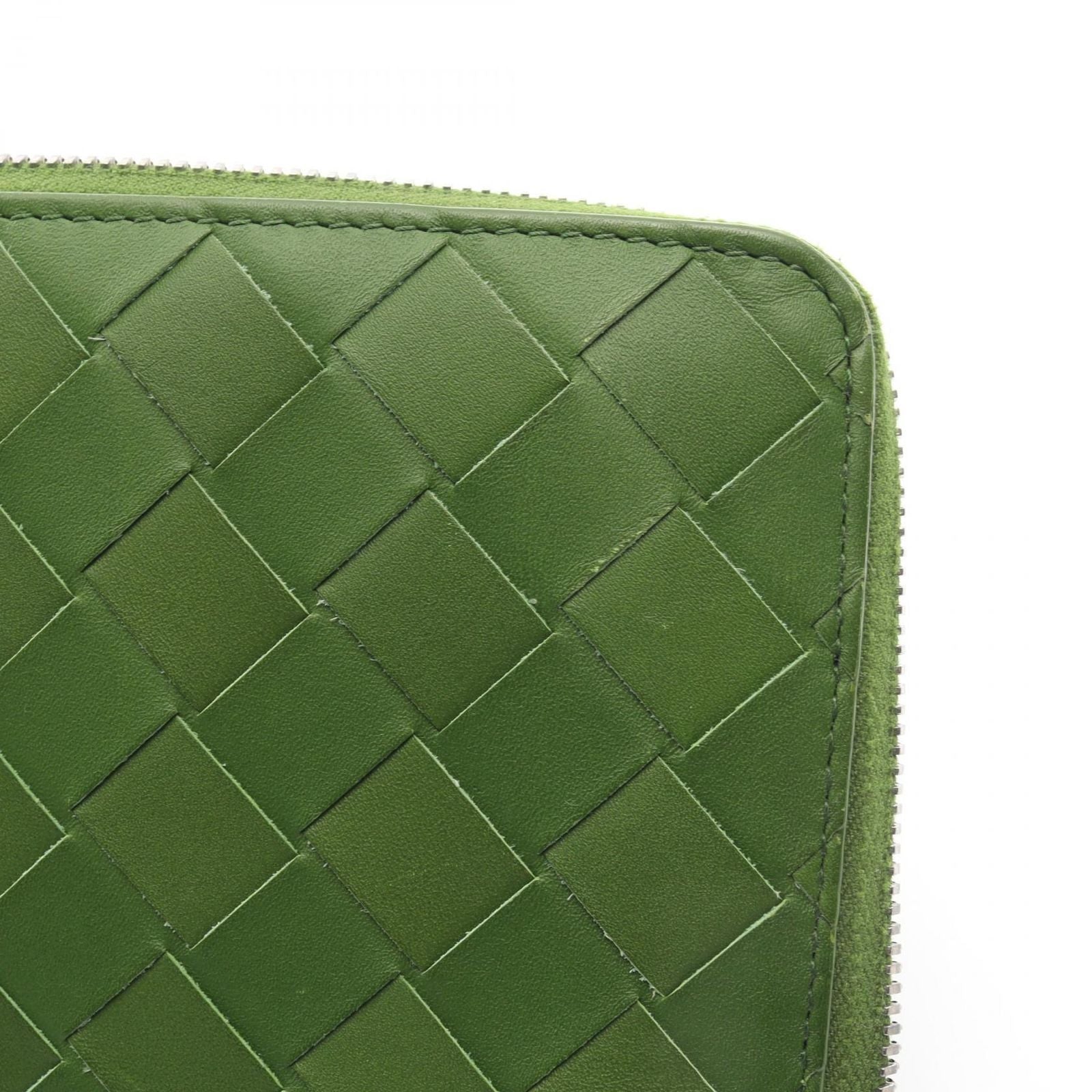 Bottega Veneta Round Wallet Intrecciato Green Leather — view 6