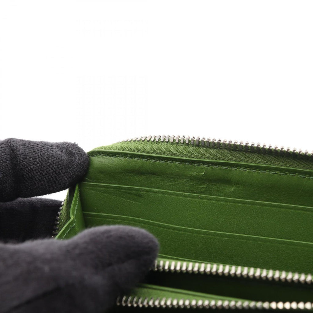 Bottega Veneta Round Wallet Intrecciato Green Leather — view 5