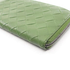 Bottega Veneta Round Wallet Intrecciato Green Leather — view 9