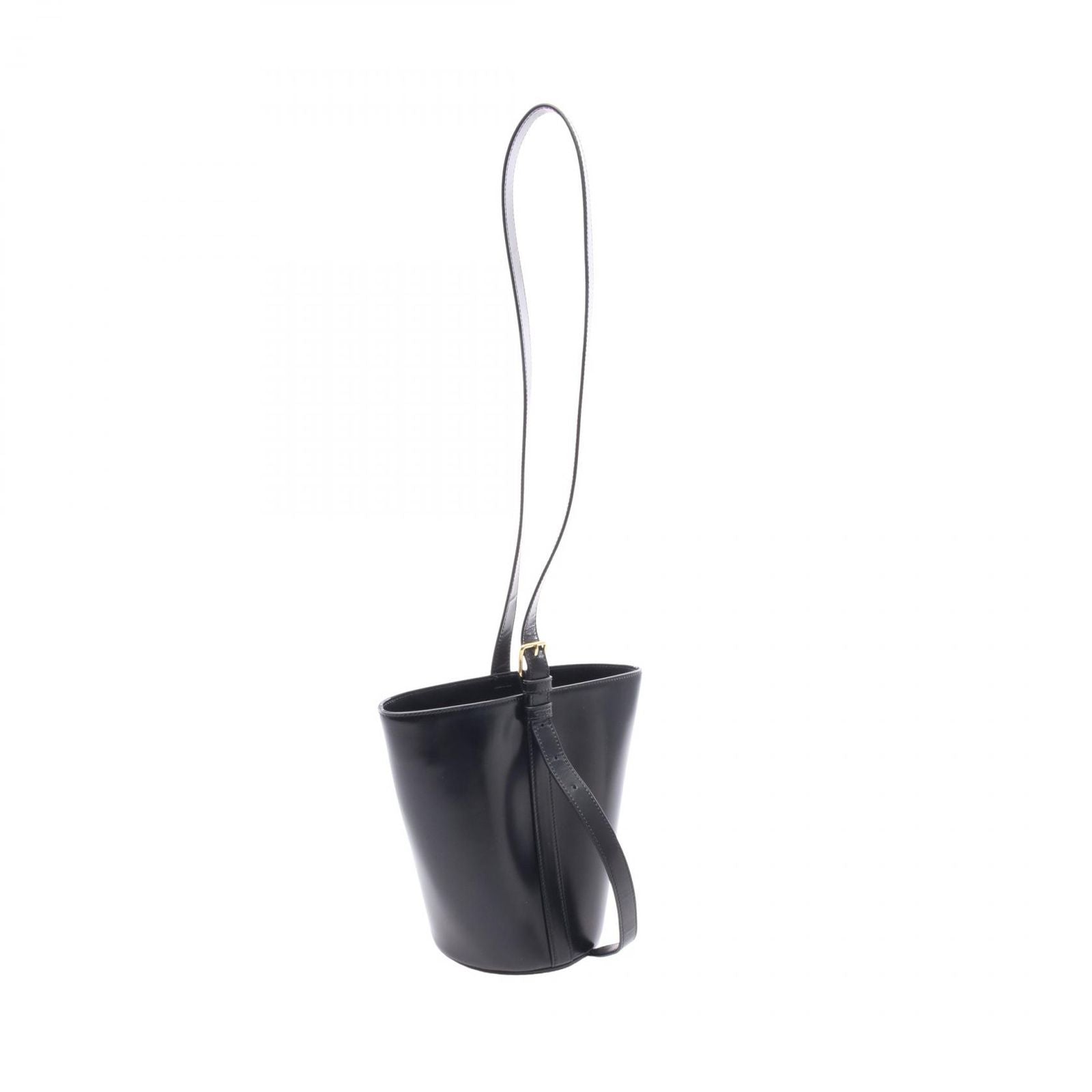 Celine Shoulder Bag Triomphe Bucket Black Leather — view 2