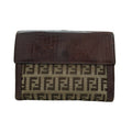 Fendi Zucca Brown Silver Leather Bifold Wallet