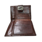 Fendi Zucca Brown Silver Leather Bifold Wallet — view 3