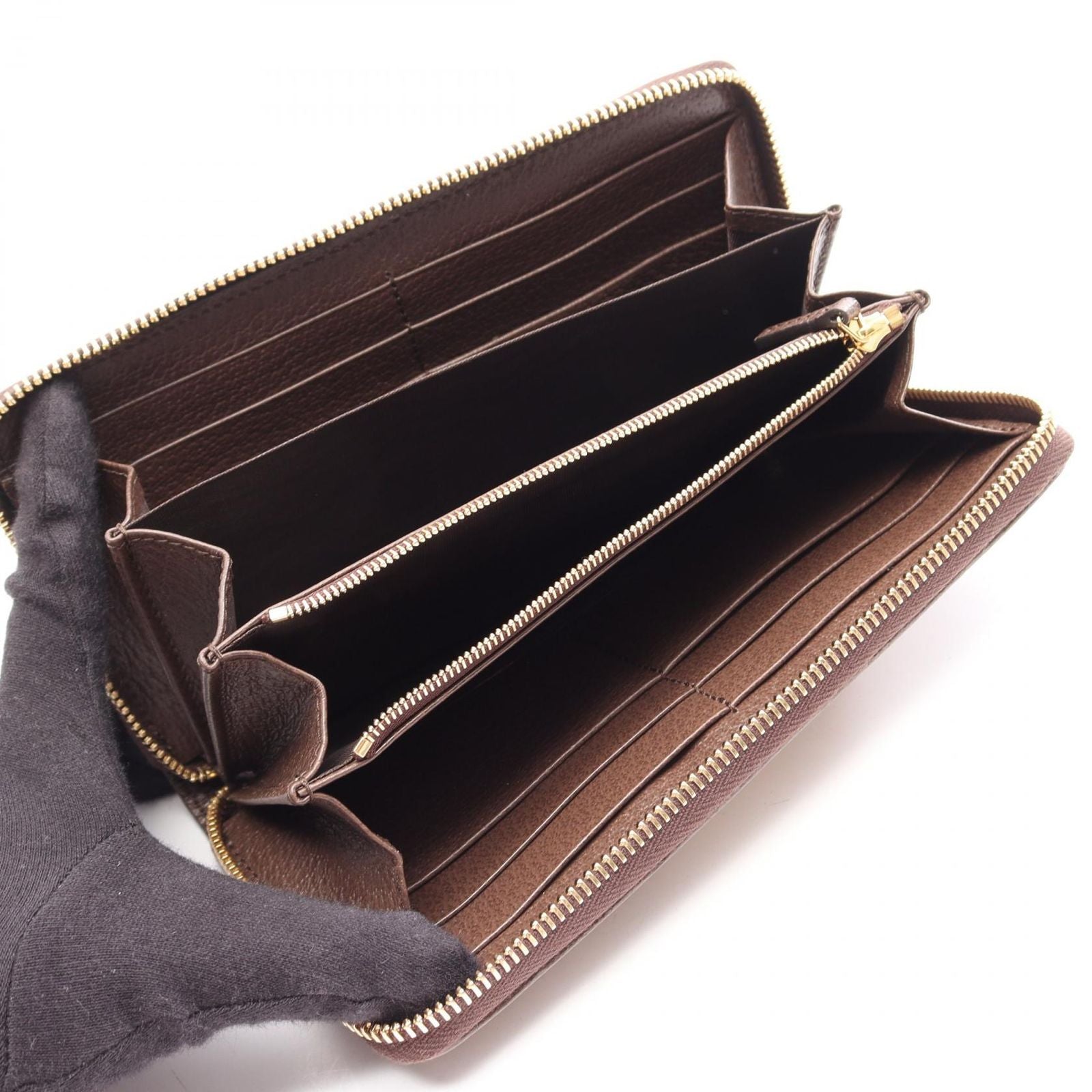 Gucci Round Wallet Jumbo GG Continental Beige Brown Canvas Leather — view 3