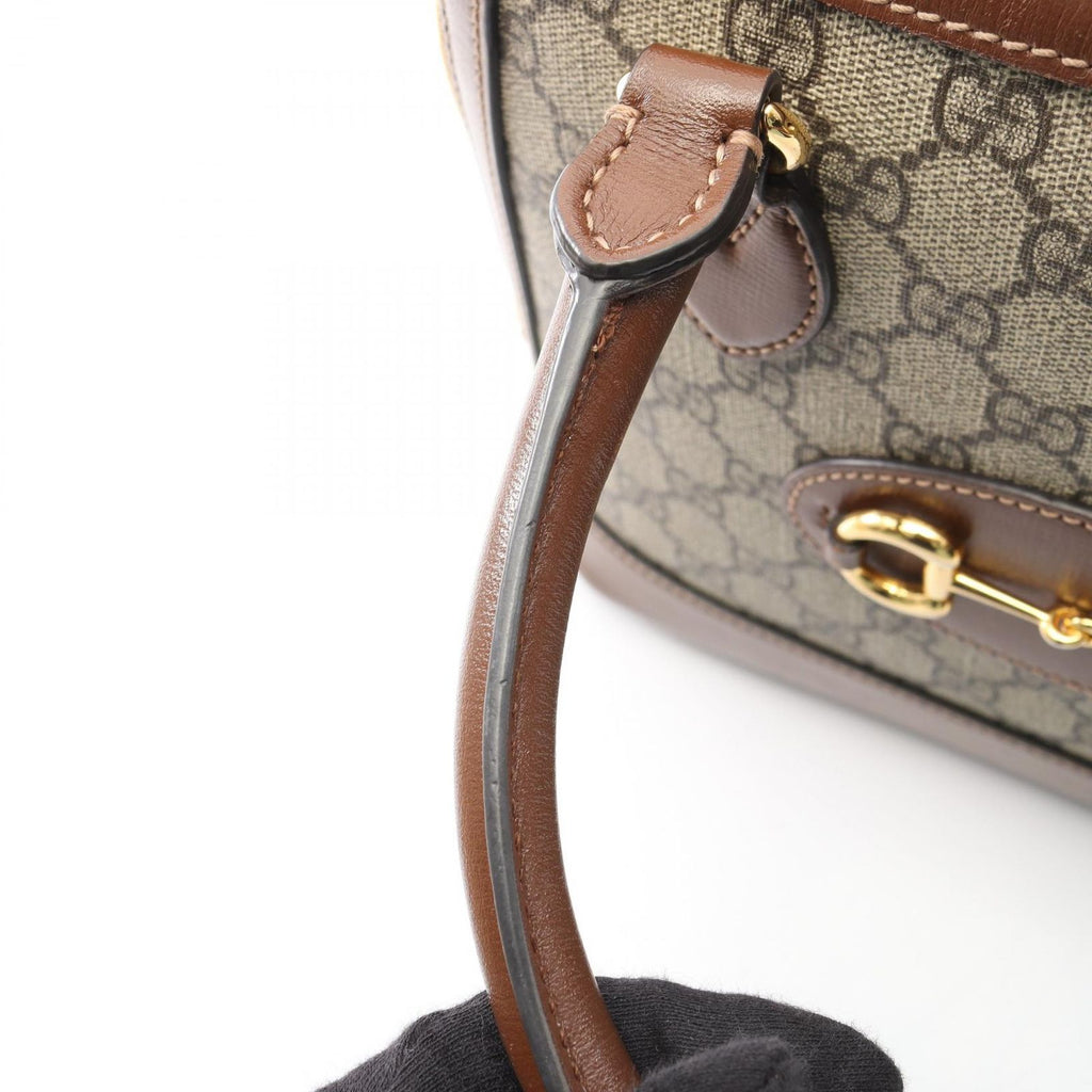 Gucci Handbag Horsebit GG Supreme Small Top Handle Bag 2-Way Beige Brown Canvas — view 9