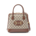 Gucci Handbag Horsebit GG Supreme Small Top Handle Bag 2-Way Beige Brown Canvas