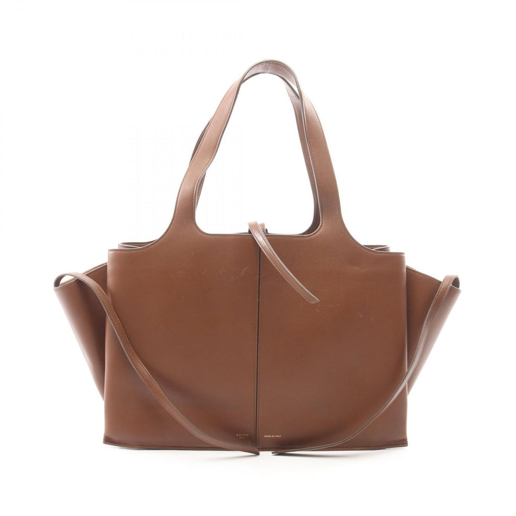 Celine Tote Trifold Brown Leather