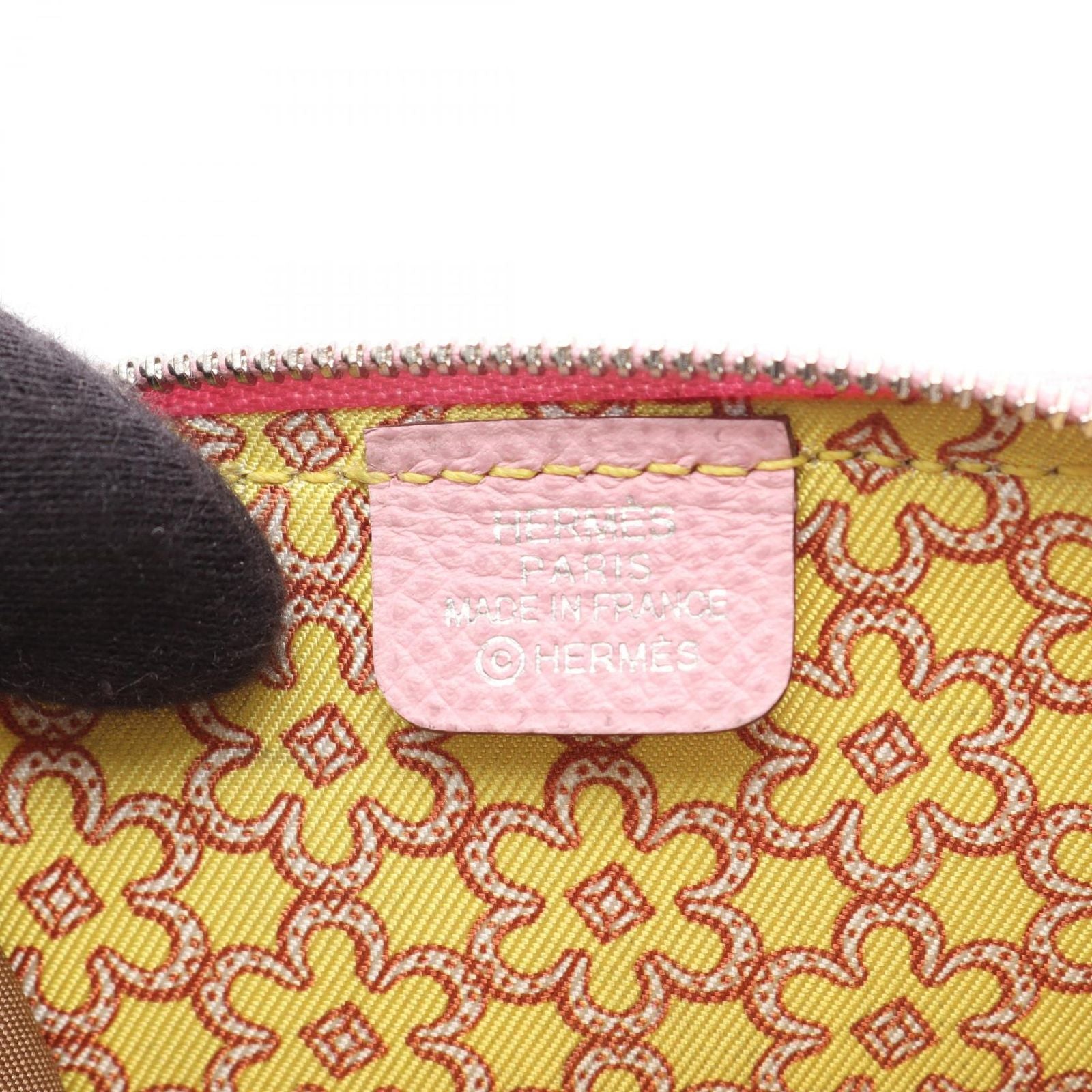 Hermes Coin Case Compact Mini Silk in Mauve Sylvestre Leather Calf Azap in — view 4