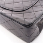 Chanel Shoulder Bag Quilted Double Flap Black Lambskin Chain — view 8