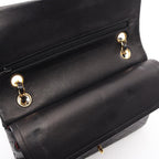 Chanel Shoulder Bag Quilted Double Flap Black Lambskin Chain — view 6
