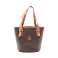 Celine Tote Macadam Brown Dark Canvas Leather