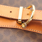 Celine Tote Macadam Brown Dark Canvas Leather — view 9