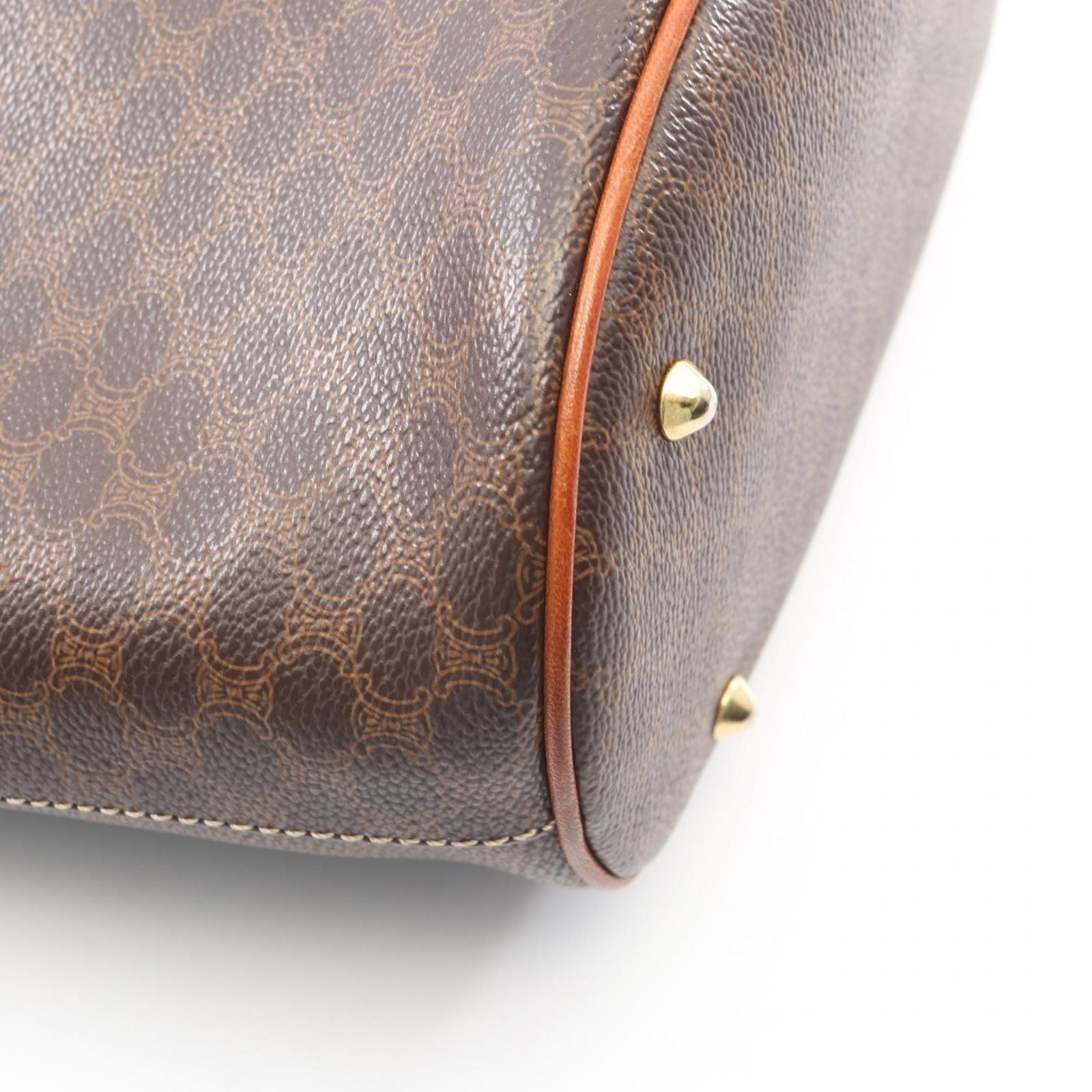 Celine Tote Macadam Brown Dark Canvas Leather — view 7