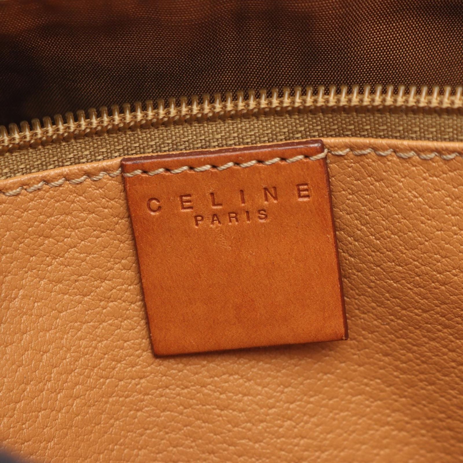 Celine Tote Macadam Brown Dark Canvas Leather — view 4