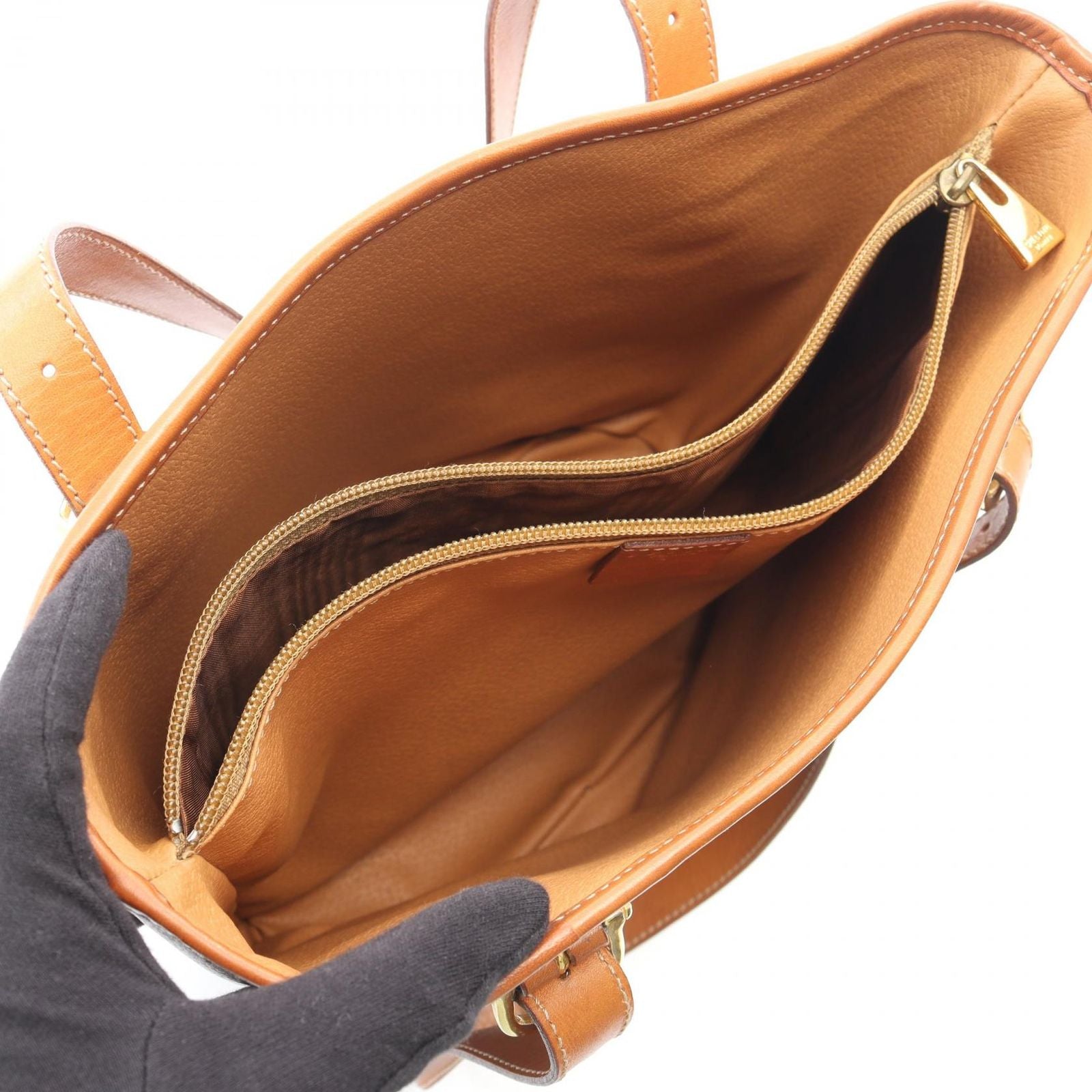 Celine Tote Macadam Brown Dark Canvas Leather — view 3