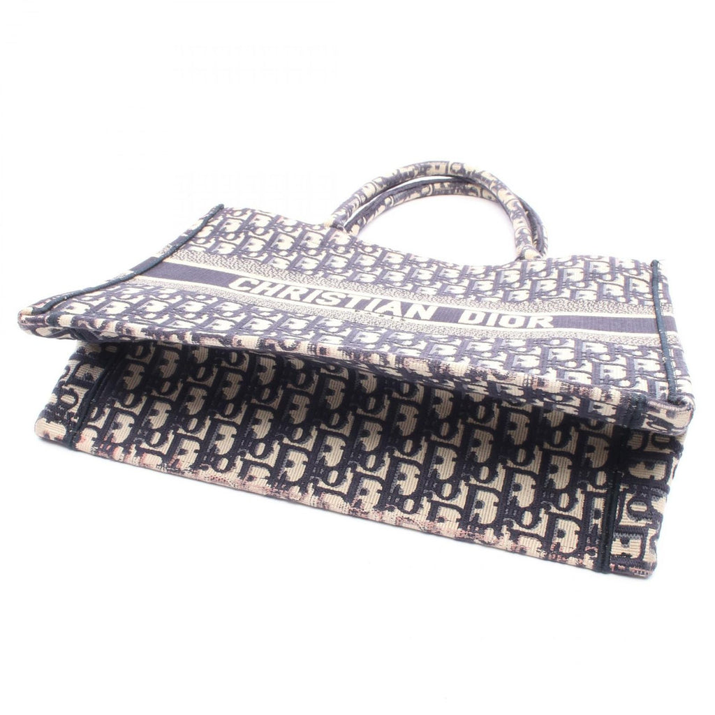 Dior Tote Book Navy Ivory Pink Canvas — view 7
