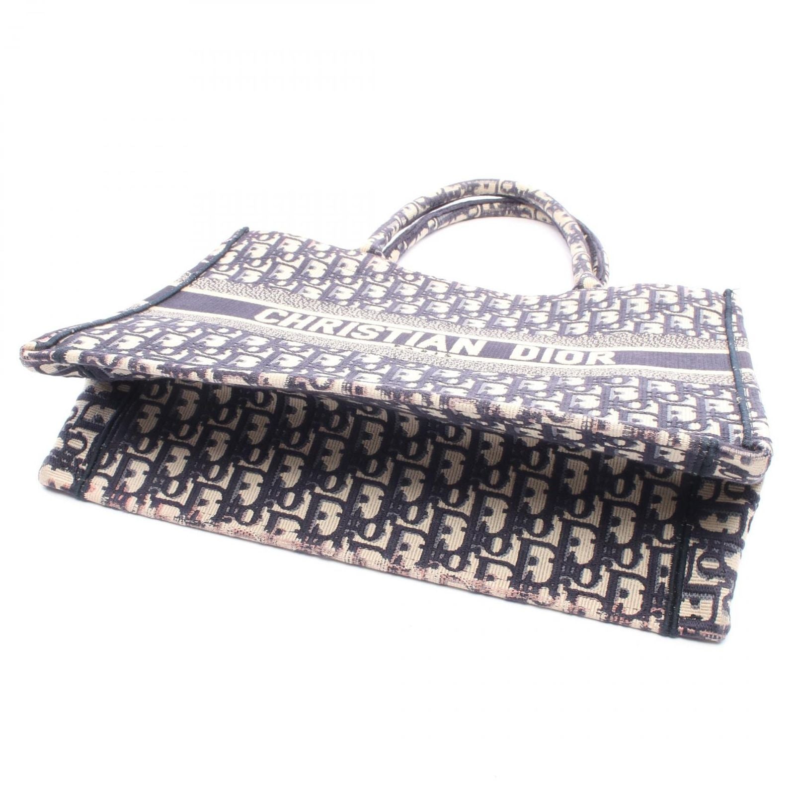 Dior Tote Book Navy Ivory Pink Canvas — view 7