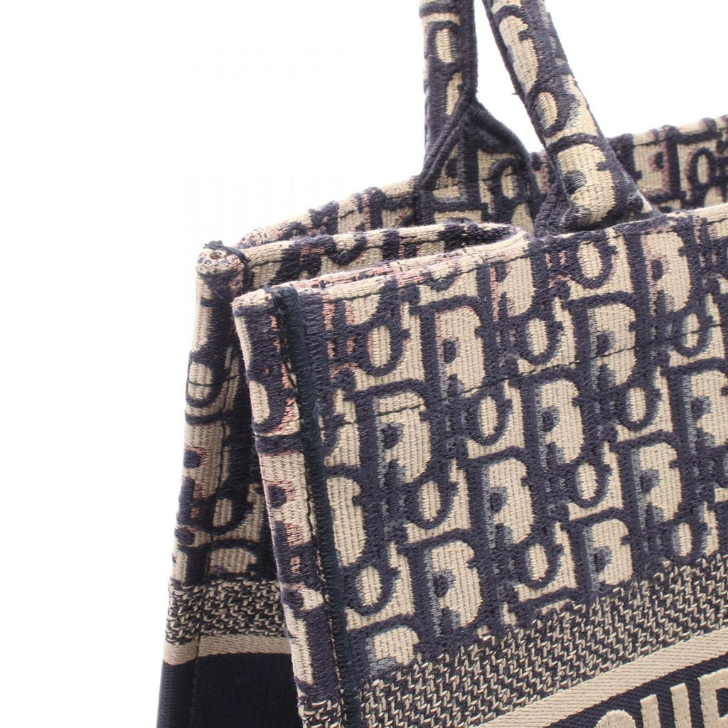 Dior Tote Book Navy Ivory Pink Canvas — view 5