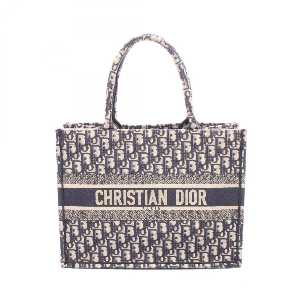 Dior Tote Book Navy Ivory Pink Canvas
