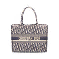 Dior Tote Book Navy Ivory Pink Canvas