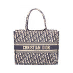 Dior Tote Book Navy Ivory Pink Canvas