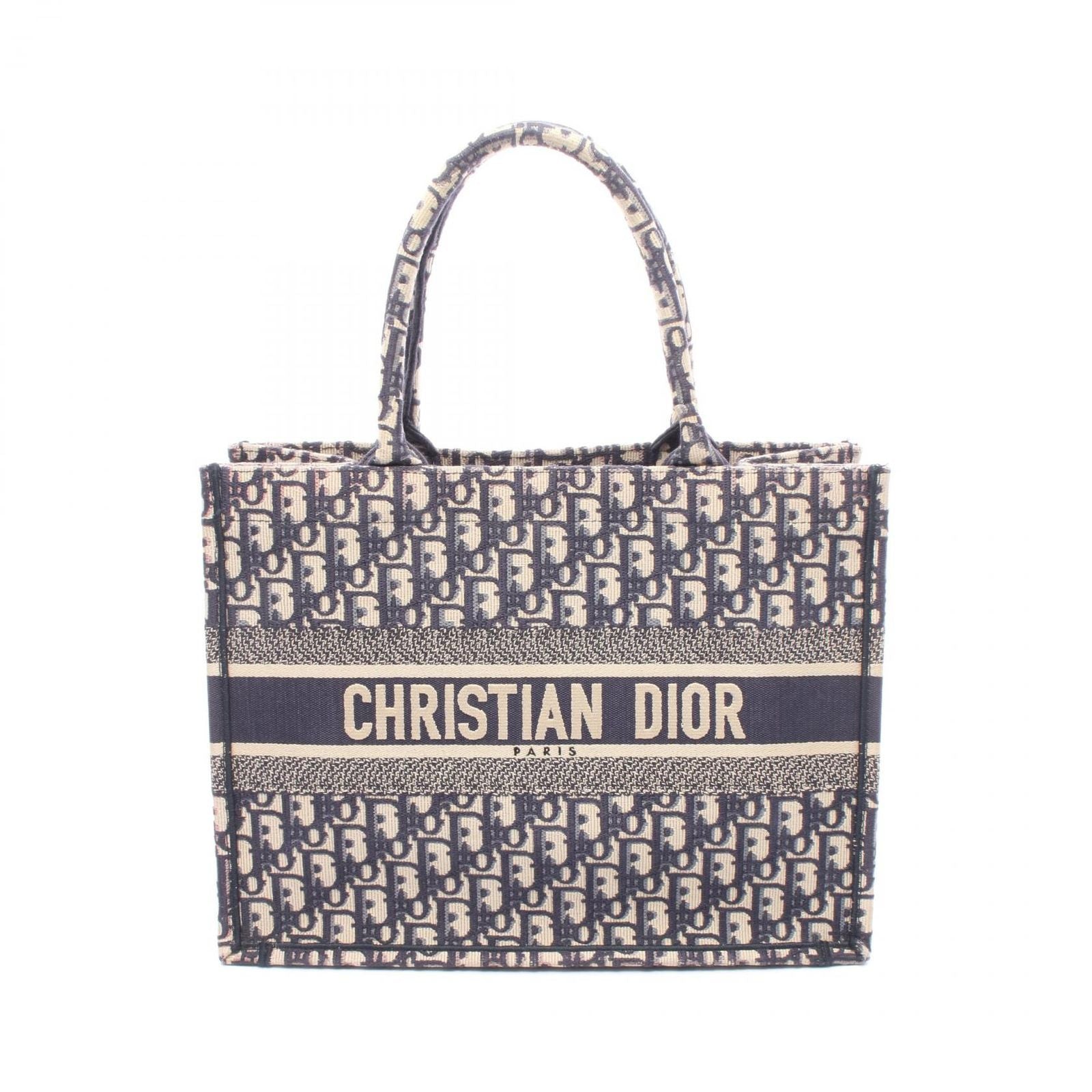 Dior Tote Book Navy Ivory Pink Canvas