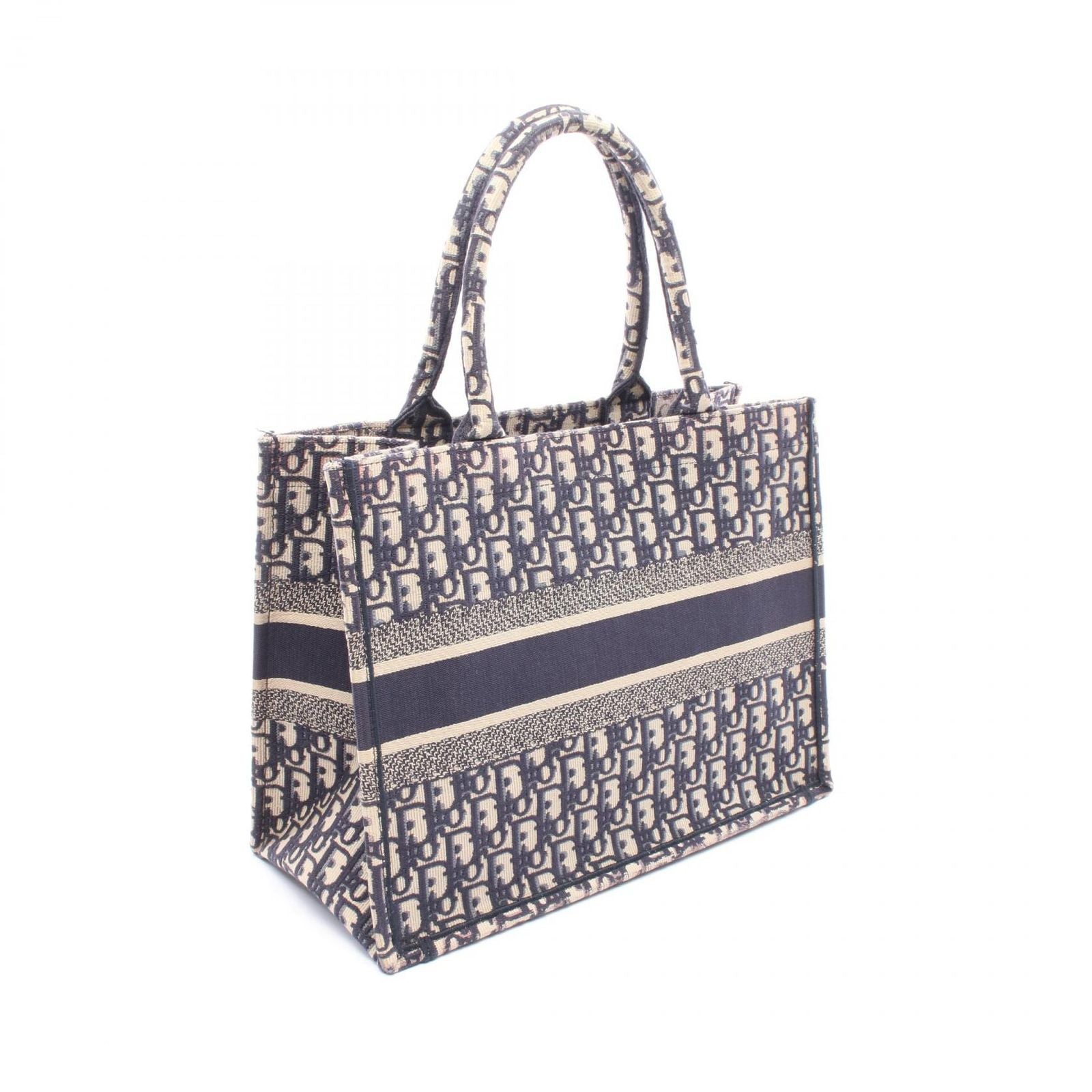 Dior Tote Book Navy Ivory Pink Canvas — view 2