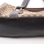 Celine Shoulder Bag Macadam Mini Beige Brown Canvas Leather — view 8