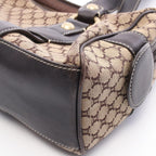 Celine Shoulder Bag Macadam Mini Beige Brown Canvas Leather — view 9