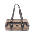 Celine Shoulder Bag Macadam Mini Beige Brown Canvas Leather