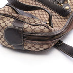 Celine Shoulder Bag Macadam Mini Beige Brown Canvas Leather — view 5