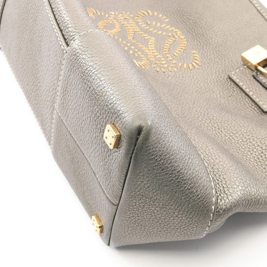 Loewe Handbag Amazona Justa Blanc de Leather — view 9