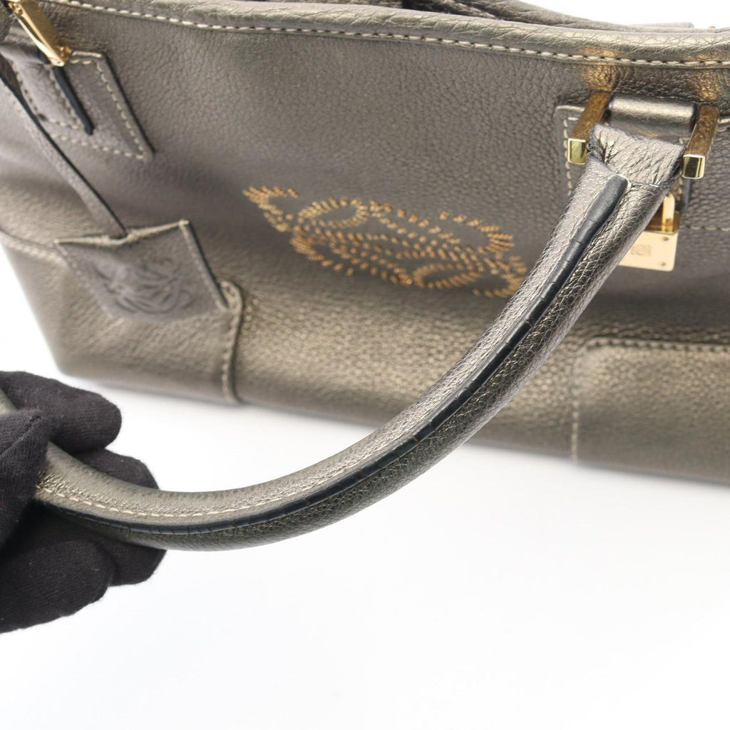 Loewe Handbag Amazona Justa Blanc de Leather — view 6