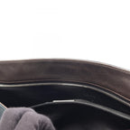 Loewe Shoulder Bag Dark Brown Black Canvas Leather — view 6