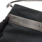 Loewe Shoulder Bag Dark Brown Black Canvas Leather — view 9