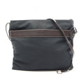 Loewe Shoulder Bag Dark Brown Black Canvas Leather